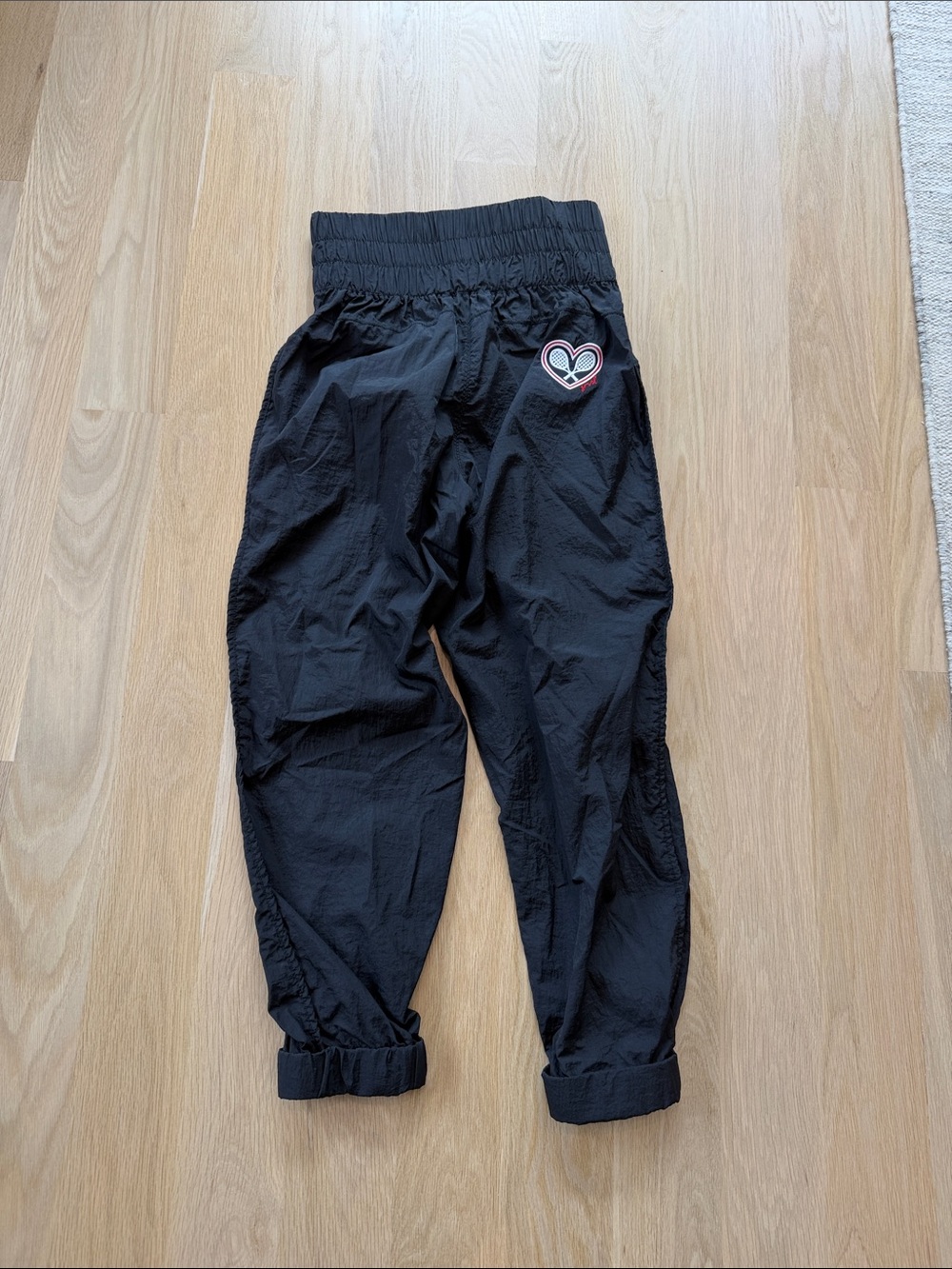 Women's Black High-Waist Tennis Joggers